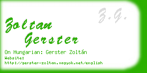 zoltan gerster business card